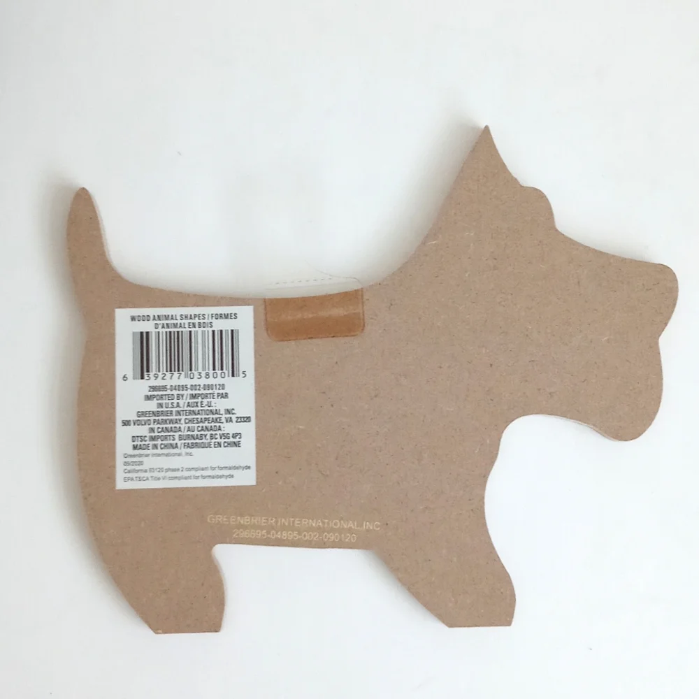 Brown Scottie Dog-Shaped Ornament for Arts and Crafts and Painting